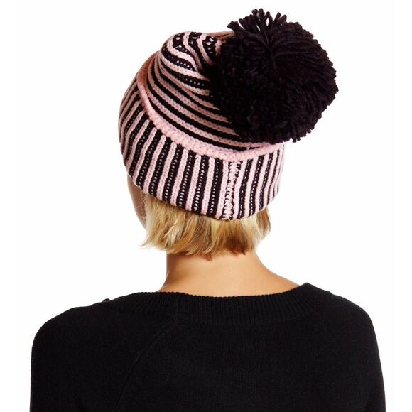 NWT Kate Spade New York Plaited Rib Cuff Hat W/ Pom